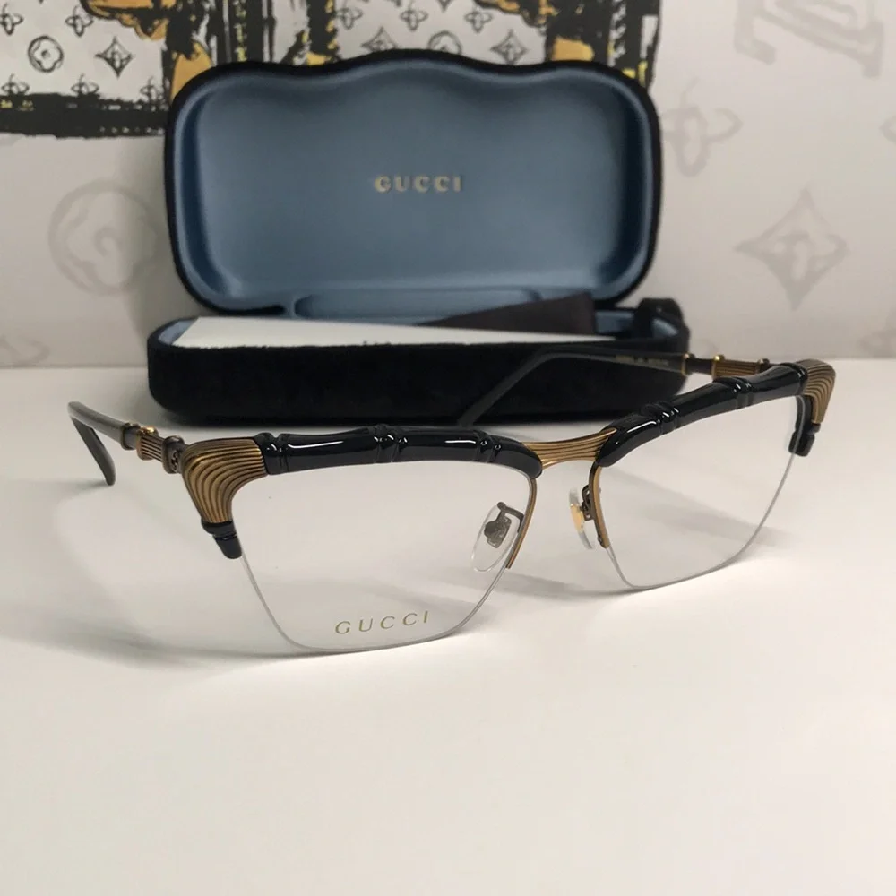 New Authentic Gucci Black and Brown Eyeglasses GG0660o 001 - Picture 5 of 14